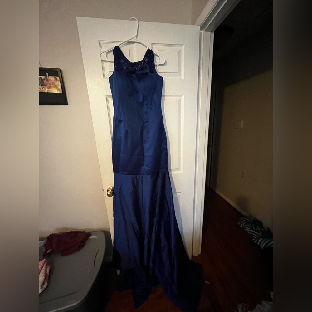 Sarahbridal Embroidered Lace Mermaid Formal Prom Dress (Royal Blue) US 8